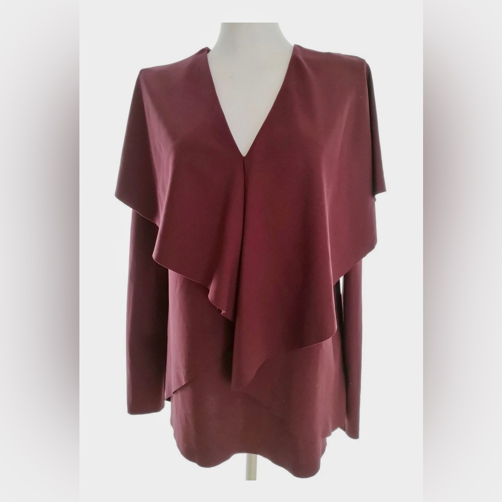 COS draped burgundy top worn once